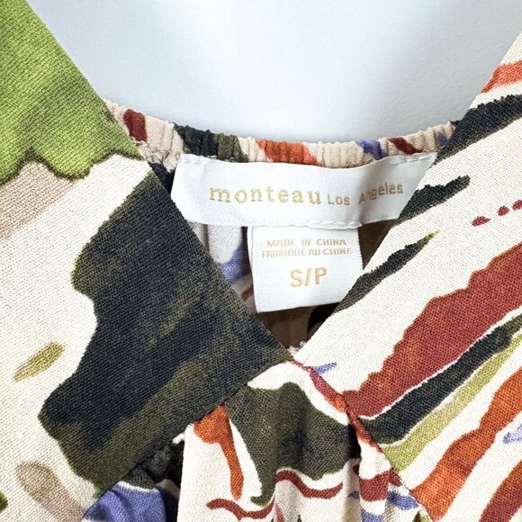 Monteau Organic Pattern Tiered Maxi Sundress Size Small - Picture 4 of 5